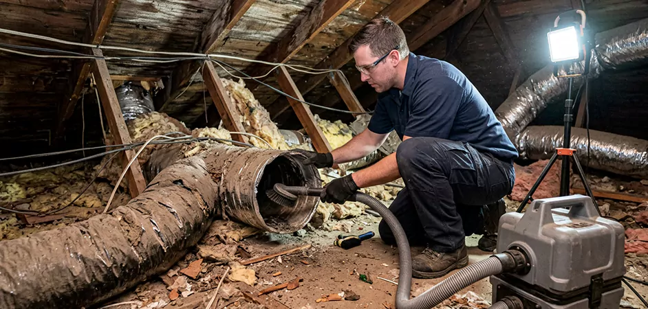 Storm-Damaged Attic Duct Cleaning in Corpus Christi
