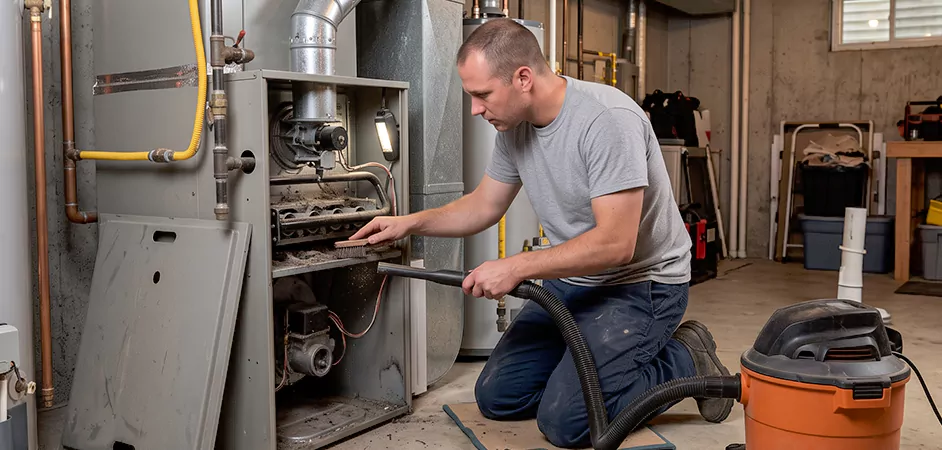Burner and Heater Compartment Lint Removal in Corpus Christi