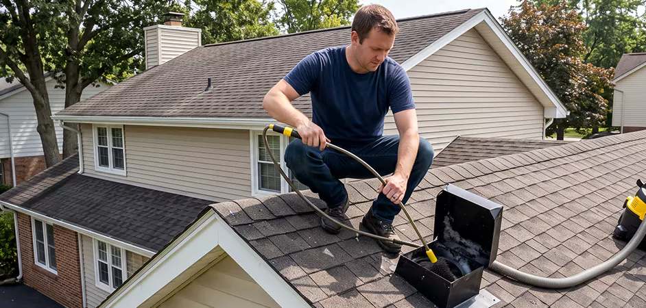 Multi-Story Roof Dryer Vent Cleaning in Corpus Christi